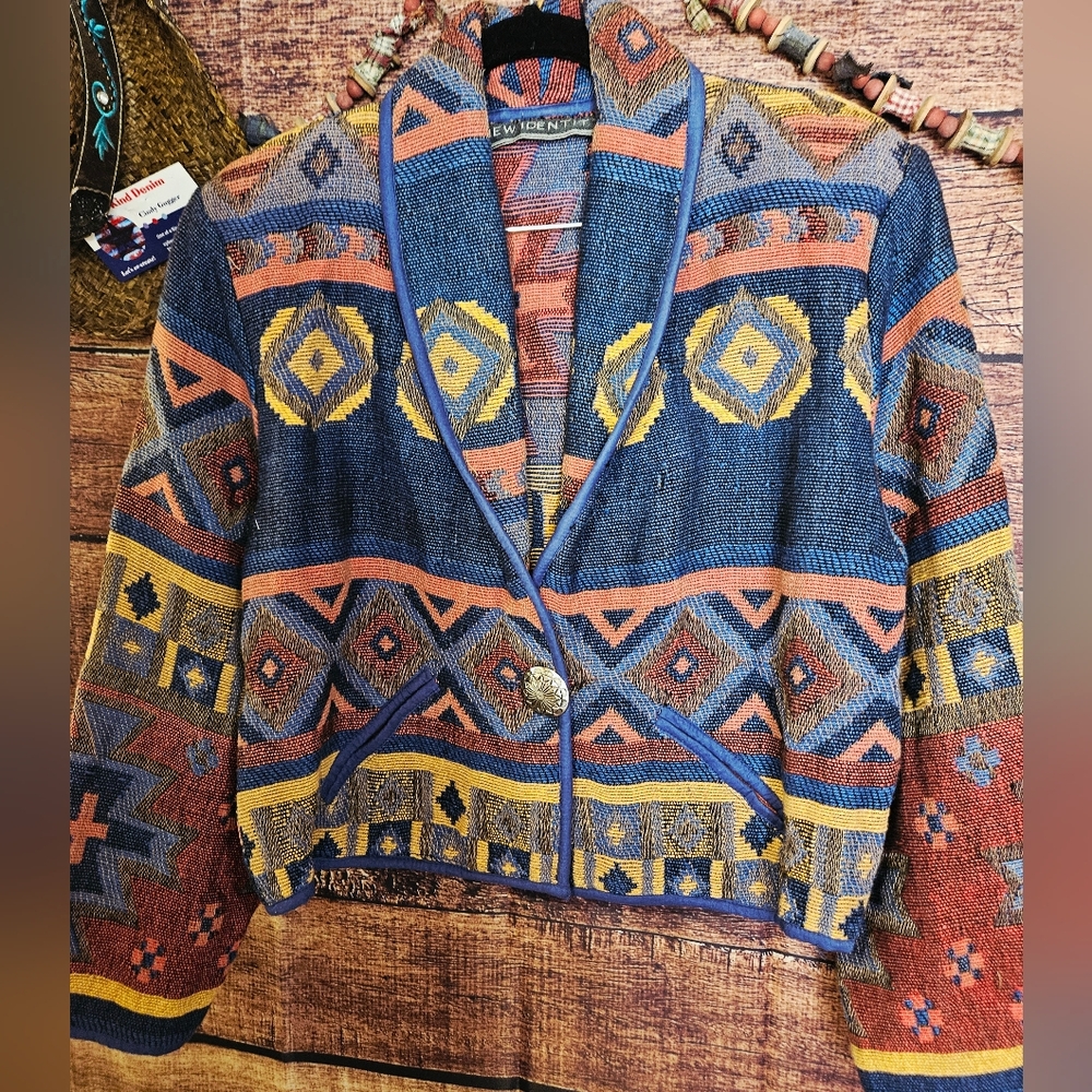 EUC "NEW IDENTITY" WESTERN JACQUARD FALL JACKET! BEAUTIFULL ! SZ MEDIUM